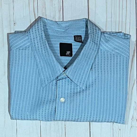 J. Ferrar Men Short Sleeve Light Blue Button Down Dress Shirt, Size 2XLT/2XGL - Picture 1 of 7